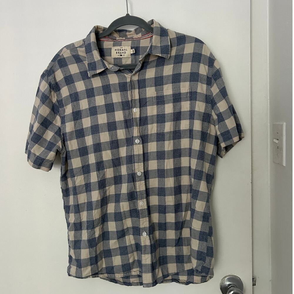 The Normal Brand Men's 100% Cotton Gingham Button-Down Shirt